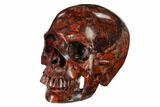 Realistic, Polished Red Picture Jasper Skull #150883-2
